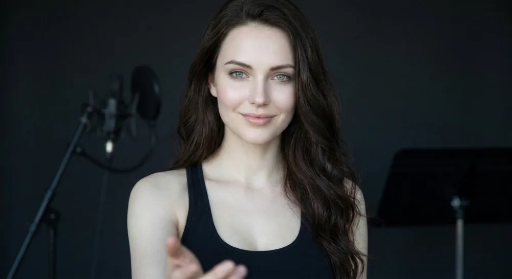 Abigail, the guide who walks you through Vocal Booth